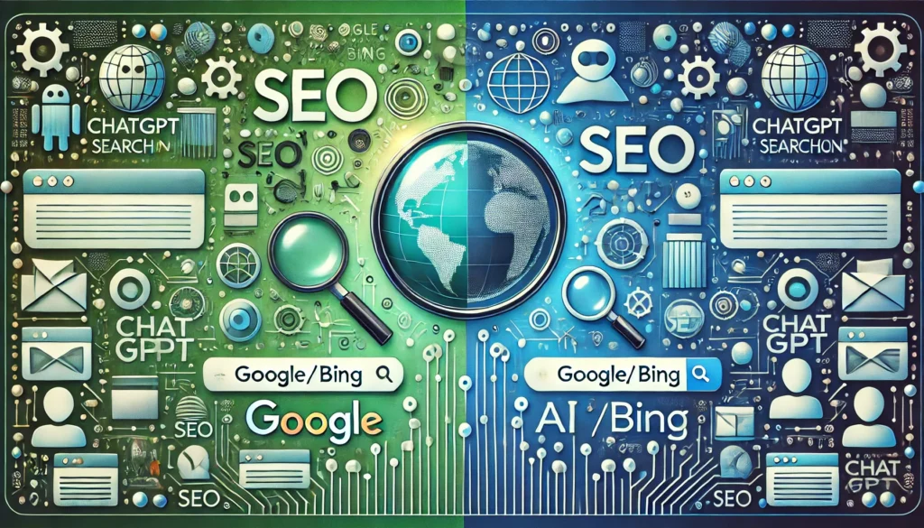 differences between ChatGPT Search and Bing and Google